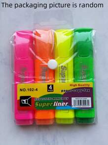 4 Stück/6 Stück bunte Leuchtstoff Textmarker, auffallende Markerstifte, farbige Textmarker mit schräger Spitze, Schulanfang