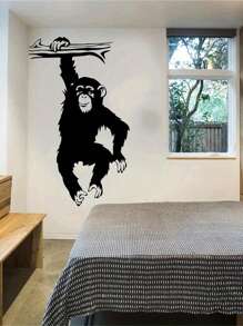 1pc Home Decorations Funny Monkey Tree Wall Decal For Living Room, Cartoon Jungle Forest Animal Branch Vinyl Wall Sticker For Bedroom, Vinyl Decal For Home Decorations, Wall Decoration Items Refresh Your Home Room Decor Bathroom Decor Bedroom Decor Room Decoration Stuff Living Room Decor House Decor Home Decor Living Room Wall Art Wall Paper Stickers