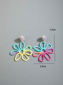 1 Pair Bohemian Style Alloy Rattan Woven Earrings With Butterfly, Starfish & Floral Geometric Pattern, Versatile Design For Beach Party Gift, Summer (Earring Post Color Random)