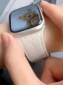 Silicone Straps Engraved Texture Compatible With Apple Watch Band 38mm 40mm 41mm 42mm 44mm 45mm 46mm 49mm Sport Bracelet Compatible With Apple Watch Series 10 9 8 7 6 5 4 3 2 1 SE Ultra 2, Silicone Strap Engraved With Lychee Texture With Breathable And Feel Comfortable, Good For Absorbing Sweat, And Other Scenes Accessories, Men Women