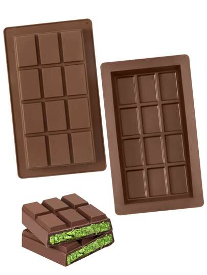 1 Stück/2 Stücke große Silikon-Schokoladenformblöcke, dicke antihaftbeschichtete Form für selbstgemachte Süßigkeiten, Schokoladenriegel und Backen