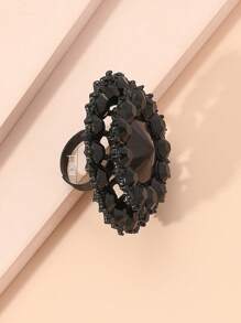 Rhinestone Round Decor Ring