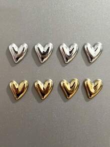 Flower Decor Magnetic Stickers, Electroplated Glossy Vintage Colorful Pink Heart-Shaped Refrigerator Magnets, Photo Wall, Memo Board Decoration