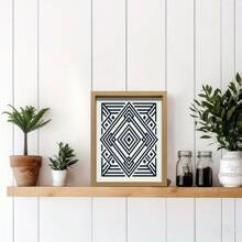 1pc Abstract Rhombus Art Framed Wall Art, 12.5x9.1in, Wall Posters For Living Room, Bedroom, Kitchen, Home Office Decor, Great Gift For Christmas, Easter, Thanksgiving Room Decor Home Decor Wall Decor Bathroom Decor Bedroom Decor Room Decoration Stuff Living Room Decor House Decor Home Decor Living Room Wall Paper Stickers