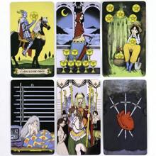 Ein Set mit 78 hochwertigen Papier Tarotkarten in Spanisch mit Spiegelfunktion, ideal für Anfänger, Familien Orakel Spiel Karten