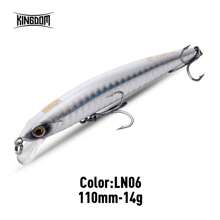 KINGDOM Kingdom Minnow Angelköder 80mm 95mm 110mm schwebend Salzwasser Wobbler Angelköder für Peche Bass Forelle Schleppangeln