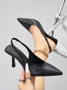 Escarpins à bout pointu et imprimé serpent pour femmes, chaussures à bride arrière, talons aiguilles sexy pour soirée, tenue casual et professionnelle, printemps