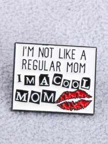 1 pièce Broche émail Attitude ! Slogan Lèvres Rouges, Épingle de revers chic pour sac à dos, chapeau et vêtements, accessoire de mode cadeau pour les amis, convenant pour les jours fériés