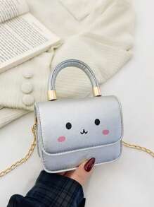 Nieuwe modemeisjes effen kleur schattige schoudertas, stijlvolle meisjes crossbody tas met muntbeurs