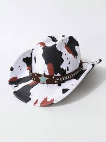 1 Pc Women's Fashion Tri-Color Wide-Brim Hat, Casual Wide-Brim Hat With Ribbon Waistband Decor, Unisex Versatile Sunhat For Outdoor Use - Multicolor - View 7