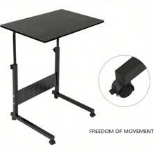 Height Adjustable Mobile Table 40x60-(67-80) Cm Height Adjustable Laptop Table Workstation Laptop Overbed Multi Table