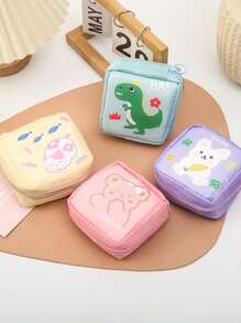1 件可爱卫生巾收纳袋，大容量便携式月经垫盒，迷你零钱包钥匙扣