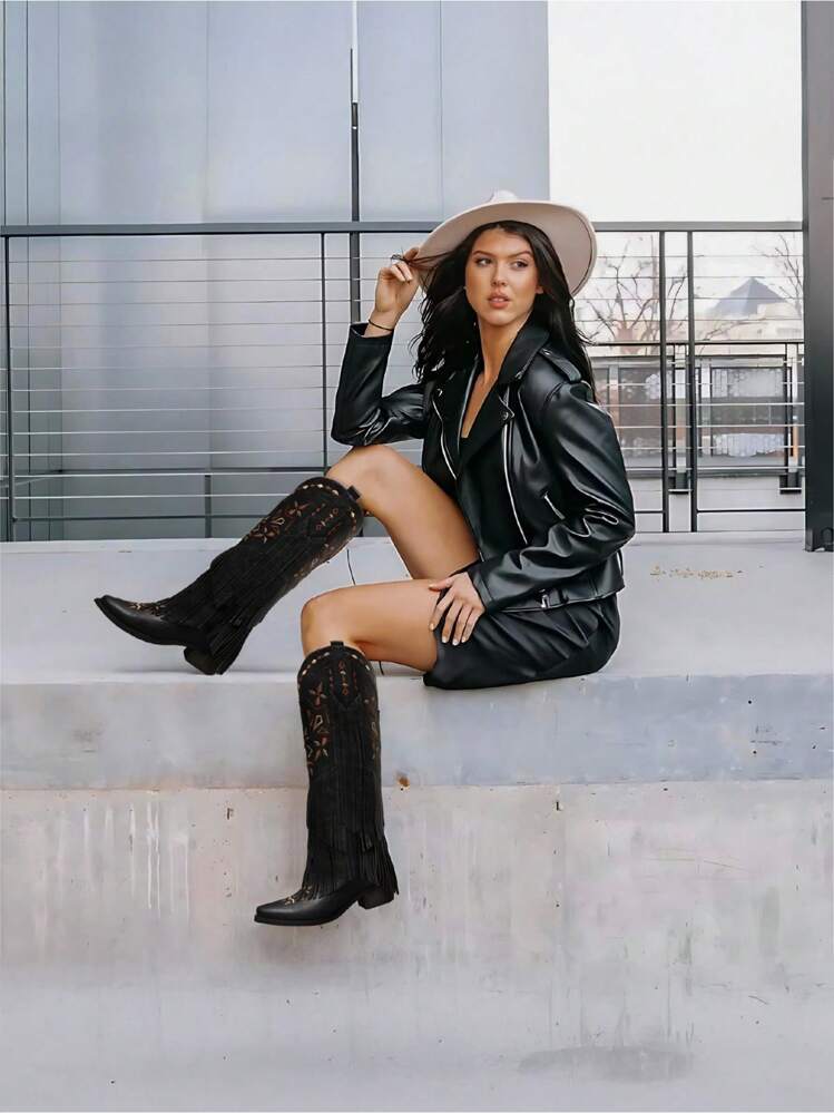 dresses with black cowboy boots Black Dress With Cowboy Boots Wedding