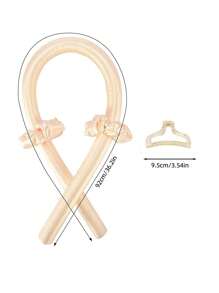 4pcs/Set Women Black Solid Color Slouchy Hair Curler Set, Foam Hair Curler, Bangs Sponge Curler For Big Loose Waves - Black - View 5