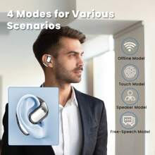M75 [Real-Time Translation Earbuds] Two-Way Real-Time Translation Earbuds - 150 Languages And Accents Language Translation - Wireless APP Online Instant Voice Free Translation Function For Travel, Business And Study - 黑色 - 查看 4