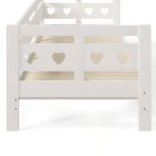 Daybed Cabin Bed Wooden 3FT Single Sofa Guest Bed Sofa Bed, Pull Out Trundle Wooden Bed Heart-Shaped For Children Adults Bed For Living Room And Bedroom -90 X190 Cm -White - 白色 - 查看 6