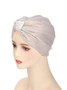 1pc Women Plain Color Square Headscarf, Head Cover Hat, Suitable For Daily Use