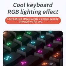 MUCAI MK870 USB C連接遊戲電競87鍵機械鍵盤 - 黑色 - 查看 7