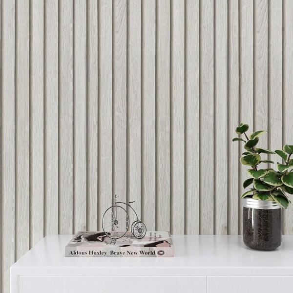 Light Gray Eood Slats Are Peeled And Pasted Wallpaper, Suitable For Bedroom Wood Grain Contact Paper, Waterproof Self-Adhesive Wood Board Wall Paper, Wood Slats Detachable Wallpaper, Suitable For Bathroom Cabinets Room Decor Home Decor Wall Decor Bathroom Decor Bedroom Decor Room Decoration Stuff Living Room Decor House Decor Home Decor Living Room Wall Art Stickers Wall Stickers Wall Sticker