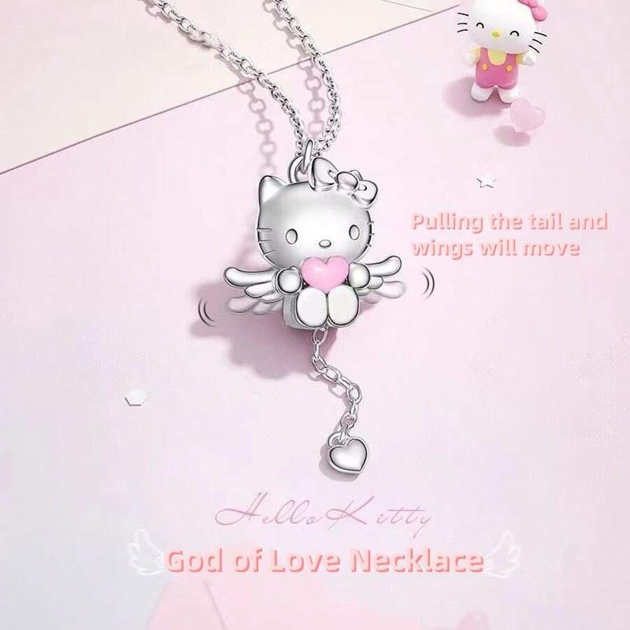 Sanrio 1 pièce Collier chat love angel wings de Sanrio pour femmes, chaîne délicate pour clavicule, cadeau de mode polyvalent pour étudiantes