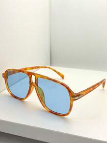1pc Women's Fashionable Square Fashion Glasses, Casual And Suitable For Vacation