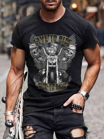 Popeye Collab Men's Casual Cartoon Print Short Sleeve T-Shirt, Summer