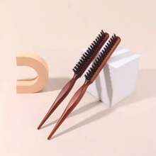 2pcs Boar Bristle Hair Comb, 3-Row Hair Brush, Wooden Teasing Brush, Fluffy And Pointed Comb, Hair Brush, Comb, Hair Tools, Hair Products And Accessories For Barber Salon Beauty Travel Essentials,Back To School,Travel Holiday Essentials,Hair Accessories For Women