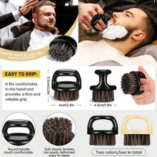 Set van 2 knokkelborstels - Fadingborstel, herenkapsel- en baardborstel, gezichts- en nekborstel, baard- en haarborstel voor baardverzorging, haartools, haarproducten en accessoires voor kapperssalons, schoonheids- en reisbenodigdheden