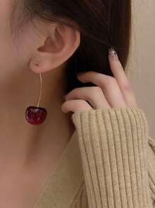 1 par de aretes con forma de fruta personalizados, aretes simples y lindos para mujeres, regalo perfecto