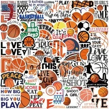 50Pack Pcs Basketball Stickers, Vinyl Basketball Stickers For Laptop Luggage Water Bottle Scrapbooking Bike Skateboard Computer Toy Snowboard