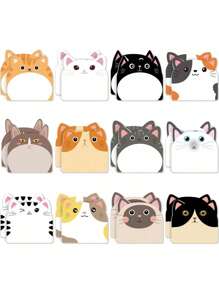 Conjunto de 12 notas adhesivas con diseños de gatos lindos, estilo Kawaii, notas adhesivas divertidas, libreta de notas adhesivas lindas para oficina, hogar, estudiantes y compañeros de cuarto, regalo ideal. Incluye 5 bolígrafos con flores y clip lindos, perfectos para estudiantes y niñas, un gran regalo para niños, amigos y novias para empezar la temporada escolar. Útiles escolares, de vuelta a clases.