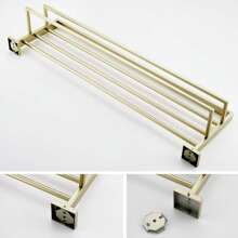 Stainless Steel 2-Bar Towel Rack, Wall Mounted Bathroom Shelf Rust-Proof, Space-Saving Multi-Functional Organizer For Bathroom - Gold - View 6
