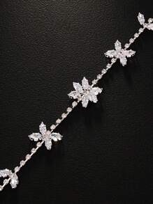 1pc New Fully Rhinestoned Butterfly Chest Chain, Sexy Bikini Body Chain, European & American Style