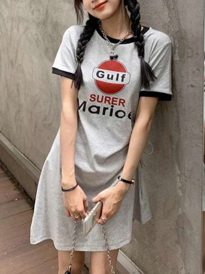 2025年夏季女款不对称褶饰收腰休闲运动连衣裙