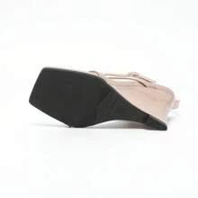 Sandalias de plataforma con tiras cruzadas de punta cuadrada, zapatos de tacón alto versátiles de moda, suela gruesa, disponibles en tallas grandes para mujeres