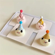 30/60pcs Mini Party Hat Cake Flag, A Decorative Item For Cakes, Featuring A Cute Cartoon Hat, Perfect For Birthdays, Holiday Festivities, And Dessert Table Adornment.