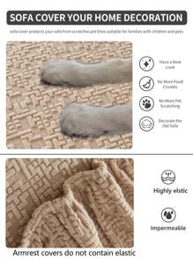 1件装弹力沙发套，四季通用防滑防水全覆盖加厚面料沙发座垫套，可机洗沙发毯，深灰色防尘防污宠物友好型保护套，可调节尺寸，适用于卧室、办公室、客厅L型及1/2/3/4座沙发