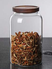 1 PIEZA Tarro de cristal transparente grande con tapa hermética, disponible en múltiples especificaciones, utilizado para harina, granos, café, pasta, utensilios de cocina, accesorios de cocina, suministros de cocina del hogar, botellas de almacenamiento de cristal, fácil de almacenar, resistente al calor, boca ancha, fácil de limpiar, tarro de almacenamiento de productos secos