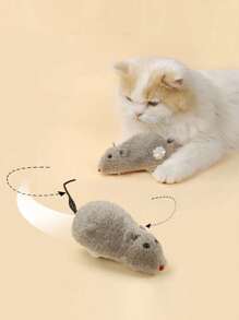 Wind-Up Spring Plush Toy, Realistic Fake Mouse Can Run, Random Colors Of Cats&Dogs Pets Toys - Multicolor - View 3