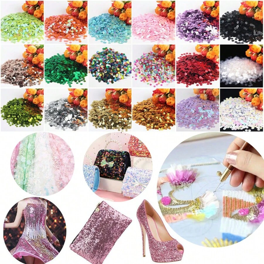 5mm Sequins Flat Round Pvc Loose Sequin Paillettes For Needlework Jewelry Making Diy Crafts Sewing Decoration DIY Accessory 20gram 2000pcs