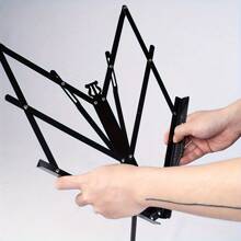 1PC Portable And Adjustable Stable Music Stand With Carrying Bag - Collapsible And Folding Metal Music Sheet Stand With Music Sheet Clip Holder