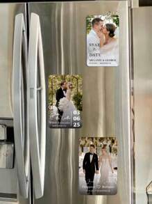 1 pieza Imán personalizado para nevera de invitación de boda, para invitación a fiesta de compromiso, decoración de boda, regalo de vacaciones y aniversario