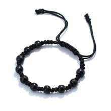 Antique Hand Braided Men Rope Bracelet Boho Black Brown Retro Round Wooden Bracelet For Men Armband Jewelry