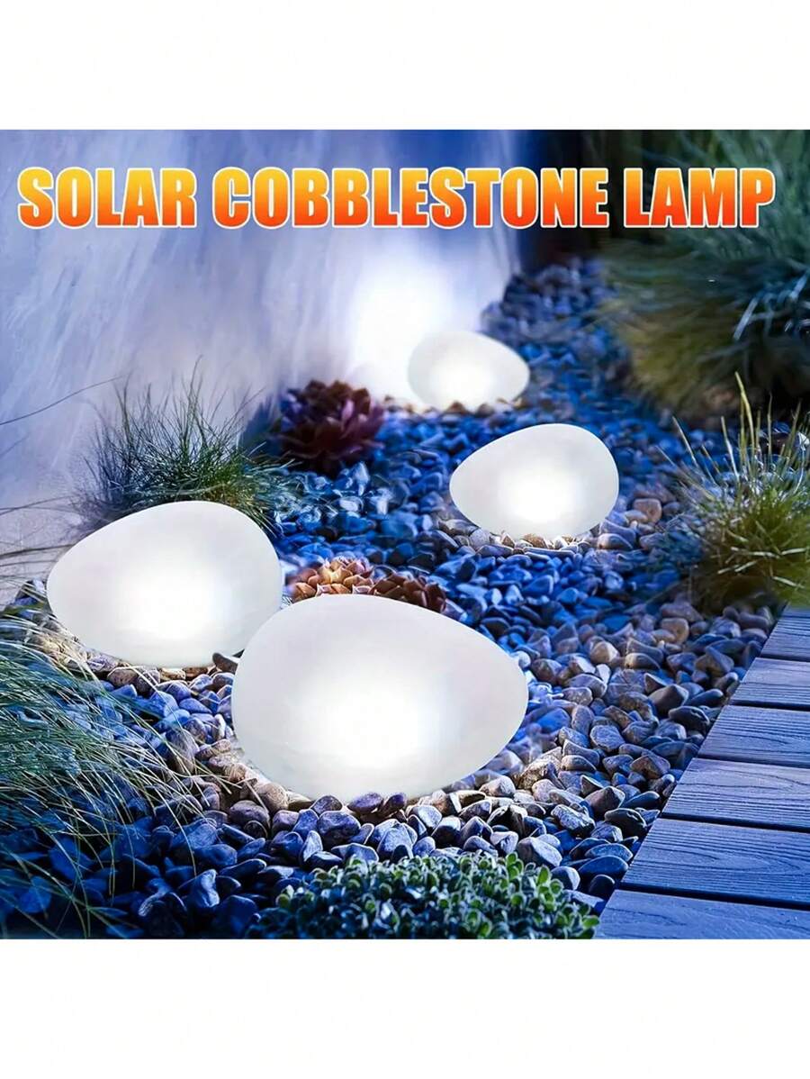 1 pieza Luz de piedra multicolor con energía solar, 4 bombillas LED - Luz decorativa de alta calidad para el jardín, opciones de multicolor, fácil instalación en el suelo, ideal para uso interior/exterior, perfecta para patio, camino, césped, piscina, decoración de boda y festiva, decoración solar exterior