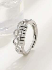 1pc Multi-Layer Rotating Spiral Kinetic Adjustable Anxiety Relief Fidget Ring, Casual Versatile Creative Design Suitable For Women Everyday Wear