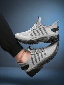 Men's Breathable Non-Slip Athletic Sneakers - Fashionable Casual Sports Shoes For Spring/Summer, Suitable For Outdoor Activities, Jogging, And Park Workouts