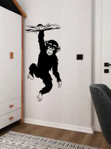 1pc Home Decorations Funny Monkey Tree Wall Decal For Living Room, Cartoon Jungle Forest Animal Branch Vinyl Wall Sticker For Bedroom, Vinyl Decal For Home Decorations, Wall Decoration Items Refresh Your Home Room Decor Bathroom Decor Bedroom Decor Room Decoration Stuff Living Room Decor House Decor Home Decor Living Room Wall Art Wall Paper Stickers