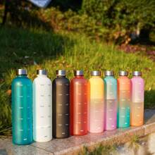 1 szt. 1000 ml/34 uncji litra butelka na wodę motywacyjna sportowa butelka na wodę z pokrywką trwała i wytrzymała przenośne szczelne butelki do picia na zewnątrz podróż siłownia fitness dzbanki do kubków kuchennych szybsze prezenty