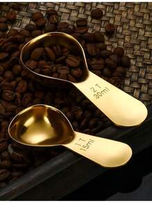 1 Stück Edelstahl Kaffeebohnen Messlöffel mit Skala, Backutensilie für Milchpulvermessung, Schulmaterial