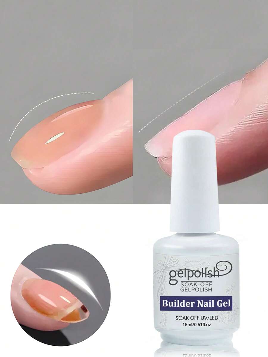 GELPOLISH 15毫升裸色指甲油,可用作指甲加固剂、延长胶、底胶,瓶装,可卸除UV/LED指甲延长胶 - 裸色 - 查看 1